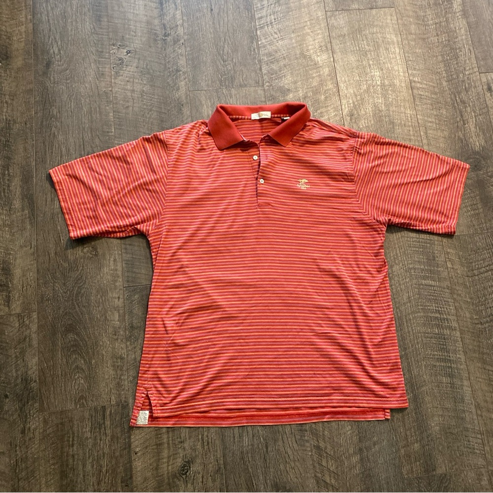 Peter Millar Golf Polo Shirt Double Mercerized Cotton Short Sleeve Stripes XL